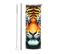 WBQLSL Tasse pratique en forme de tête de tigre pour sports de plein air, cyclisme, bureau, 591 ml, en acier inoxydable, respectueux de l'environnement