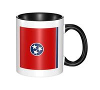 WBQLSL Tennessee State Flag Tasse en céramique double couleur classique à grande anse, convient pour le bureau et la maison - Passe au micro-ondes