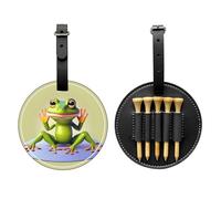 WBQLSL The Funny Frog Doing Yoga Sac de rangement tendance pour tee de golf imprimé - Design léger pour un rangement rapide des tees