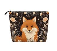 WBQLSL The sitting fox Trousse de maquillage de voyage à motifs, sac de rangement multifonctionnel, spécialement conçu pour le rangement des nécessités quotidiennes, noir, taille unique