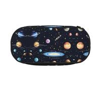 WBQLSL The Solar Family Trousse à crayons avec compartiments multicouches pour ranger des articles de papeterie de bureau, Noir , Taille unique, Trousse de beauté