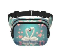 WBQLSL The Swan in Love Sac banane élégant à motif de cygne Sac de sport léger imperméable et résistant à l'usure