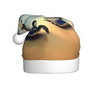 WBQLSL Tortles on the Beach Chapeau de Noël pour adulte, chapeau de Noël en peluche de 40 cm de haut, chapeau décoratif unisexe, chapeau de Père Noël, fête d'Halloween