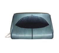 WBQLSL Treasure Labyrinthe Trousse de maquillage en cuir Sac de rangement pour cosmétiques Convient pour transporter des cosmétiques avec vous, Parapluie noir sous la pluie, Taille unique
