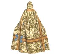 WBQLSL Treasure MazePrinted Cape d'Halloween à capuche pour bal masqué, carnaval ou cosplay