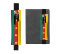 WBQLSL Trousse à crayons avec bande élastique Motif drapeau du Cameroun Convient pour les cadeaux d'anniversaire des filles / fête des enseignants / remise de diplôme