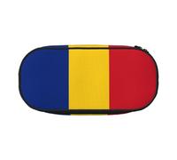 WBQLSL Trousse à crayons avec motif drapeau de la Roumanie - Grande capacité - Séparations multicouches - Fournitures de bureau - Unisexe