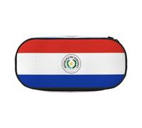 WBQLSL Trousse à crayons avec motif drapeau du Paraguay - Grande capacité - Séparations multicouches - Fournitures de bureau - Unisexe