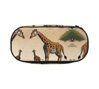 WBQLSL Trousse à crayons de grande capacité pour mère et enfant Motif girafe multicouche Sac de rangement pour papeterie Unisexe Apprentissage Fournitures de bureau