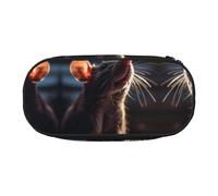 WBQLSL Trousse à crayons imprimée en gros plan avec closeup - Trousse à crayons multi-couches - Convient pour ranger des articles de papeterie de bureau sur le campus, Noir , Taille unique, Trousse de