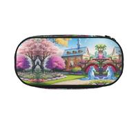 WBQLSL Trousse à crayons imprimée licorne conte de fées - Trousse à compartiments multicouches, adaptée pour ranger des fournitures de bureau sur le campus, Noir , Taille unique, Trousse de beauté