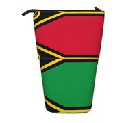 WBQLSL Trousse à crayons rétractable avec motif drapeau du Vanuatu, parfaite pour le maquillage, la papeterie ou un porte-monnaie.