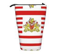 WBQLSL Trousse à crayons rétractable imprimée avec drapeau du Sénat de Brême, parfaite pour le maquillage, la papeterie ou un porte-monnaie.