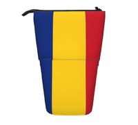 WBQLSL Trousse à crayons rétractable imprimée drapeau de la Roumanie, parfaite pour le maquillage, la papeterie ou un porte-monnaie.