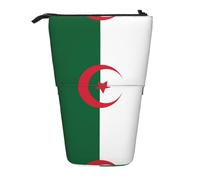 WBQLSL Trousse à crayons rétractable imprimée drapeau de l'Algérie parfaite pour le maquillage, la papeterie ou le porte-monnaie.