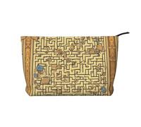 WBQLSL Trousse de maquillage à motif labyrinthe au trésor - Pochette légère et compacte à fermeture éclair, sac de rangement quotidien pour cosmétiques