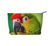 WBQLSL Trousse de maquillage à motif perroquet en gros plan - Pochette légère et compacte à fermeture éclair, sac de rangement quotidien pour cosmétiques