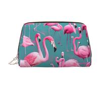 WBQLSL Trousse de maquillage avancée en cuir pour motoneige - Sac de rangement pour cosmétiques - Convient pour transporter des cosmétiques avec vous, Un troupeau de flamants roses, Taille unique