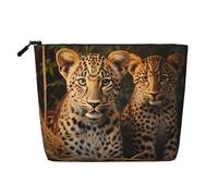 WBQLSL Trousse de maquillage de voyage à motif deux frères léopards, sac de rangement multifonctionnel, spécialement conçu pour le rangement quotidien des nécessités