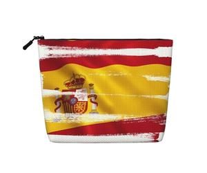 WBQLSL Trousse de maquillage de voyage à motif drapeau de l'Espagne, sac de rangement multifonctionnel, spécialement conçu pour le rangement quotidien des nécessités