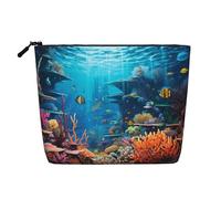 WBQLSL Trousse de maquillage de voyage à motif flore et faune sous-marine, sac de rangement multifonctionnel, spécialement conçu pour le rangement quotidien des nécessités