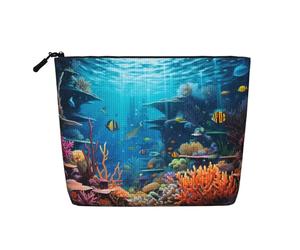 WBQLSL Trousse de maquillage de voyage à motif flore et faune sous-marine, sac de rangement multifonctionnel, spécialement conçu pour le rangement quotidien des nécessités