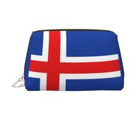 WBQLSL Trousse de maquillage en cuir avec drapeau de la Jamaïque pour transporter des produits cosmétiques avec vous, Drapeau de l'Islande, Taille unique