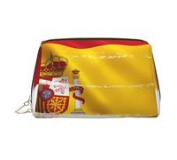 WBQLSL Trousse de maquillage en cuir avec drapeau de l'Afrique du Sud - Sac de rangement pour cosmétiques - Convient pour transporter des produits cosmétiques, Drapeau de l'Espagne., Taille unique