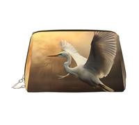 WBQLSL Trousse de maquillage en cuir avec motifs d'animaux et de fleurs pour transporter des produits cosmétiques avec vous, Une aigrette prend son envol, Taille unique