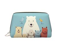 WBQLSL Trousse de maquillage en cuir avec motifs d'animaux et de fleurs pour transporter des produits cosmétiques avec vous, Amis des animaux, Taille unique