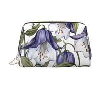 WBQLSL Trousse de maquillage en cuir avec tête de chat à gros visage pour transporter des produits cosmétiques avec vous, Motif de papier peint campanule, Taille unique