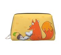 WBQLSL Trousse de maquillage en cuir pour pain beurré, sac de rangement pour cosmétiques, convient pour transporter des produits cosmétiques avec vous, Graines de tournesol et renards, Taille unique