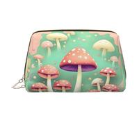WBQLSL Trousse de maquillage en cuir rouge de couleur unie pour transporter des produits cosmétiques avec vous, Champignon de rêve, Taille unique