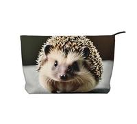 WBQLSL Trousse de maquillage en velours côtelé avec imprimé hérisson mignon - Sac de rangement essentiel de voyage