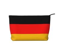 WBQLSL Trousse de maquillage en velours côtelé imprimé drapeau allemand - Sac de rangement cosmétique essentiel de voyage
