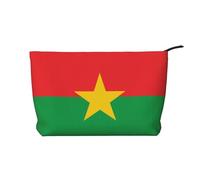 WBQLSL Trousse de maquillage en velours côtelé imprimé drapeau du Burkina Faso - Trousse de rangement cosmétique essentielle de voyage