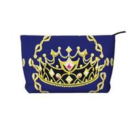 WBQLSL Trousse de maquillage fantaisie avec motif diadème - Pochette légère et compacte à fermeture éclair, sac de rangement quotidien pour cosmétiques