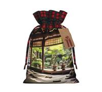 WBQLSL Trouver un lieu de pureté Sac cadeau en toile de jute - 21,1 x 30 cm Sac à cordon de serrage Fournitures de décoration de fête