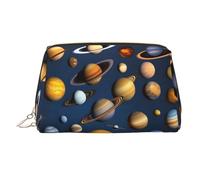 WBQLSL UFO Landing Trousse de maquillage en cuir Sac de rangement pour cosmétiques Convient pour transporter des cosmétiques avec vous, Planètes du système solaire., Taille unique