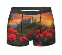 WBQLSL Un beau boxer imprimé château - Confortable pour un usage quotidien et à la maison, Noir , L