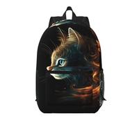 WBQLSL Un sac à dos pour ordinateur portable motif chat abstrait - peut stocker des articles de bureau, de gym et de voyage