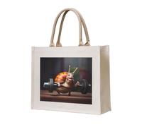 WBQLSL Un sac fourre-tout en toile imprimée escargot peut être utilisé pour le rangement, le pique-nique, la plage, la piscine et d'autres scènes.