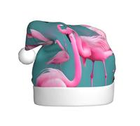 WBQLSL Un troupeau de flamants roses imprimés et des chapeaux de Noël pour adultes sont parfaits pour les fêtes de Noël d'hiver et au quotidien