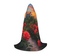 WBQLSL Une belle cape de magicien à motif château, adaptée pour adultes et adolescents, cosplay, gamme complète de tailles S, M, L