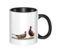 WBQLSL Une paire de tasses en céramique double couleur, tasse classique à grande anse, adaptée pour le bureau et la maison - Passe au micro-ondes