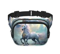 WBQLSL Unicorns on The Run Sac banane élégant à motif de licornes Sac de sport léger imperméable et résistant à l'usure