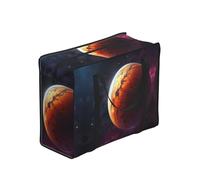 WBQLSL Universe Planet Sac de rangement pliable en polyester avec doublure en vinyle pour adulte, taille unique, 40 x 53 x 23 cm, noir