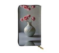 WBQLSL Vase technologique long pochette en cuir avec porte-monnaie zippé et 12 emplacements pour cartes de crédit, portefeuille de voyage léger