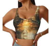 WBQLSL Veste de sport pour femme avec motif triangle imprimé pour pilates, course et cardio, noir, X-Large