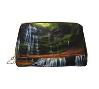 WBQLSL Waterfall View Trousse de maquillage en cuir portable de grande capacité, sac de voyage avec poche pour maquillage, blanc, taille unique